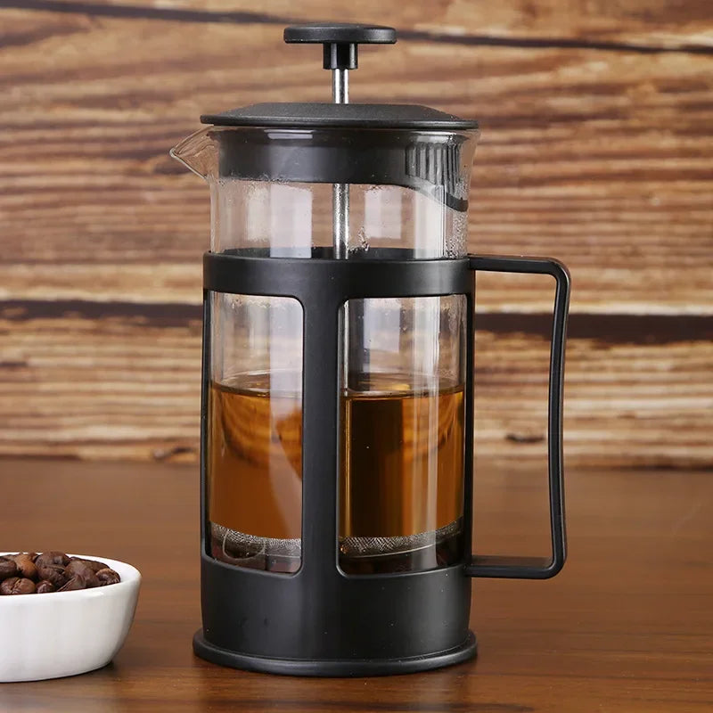 1Pcs French Press Kaffeemaschine Hitzebeständige Borosilikatglas Kaffeekanne Perkolator Kaffeemaschine mit Filtration Teekocher