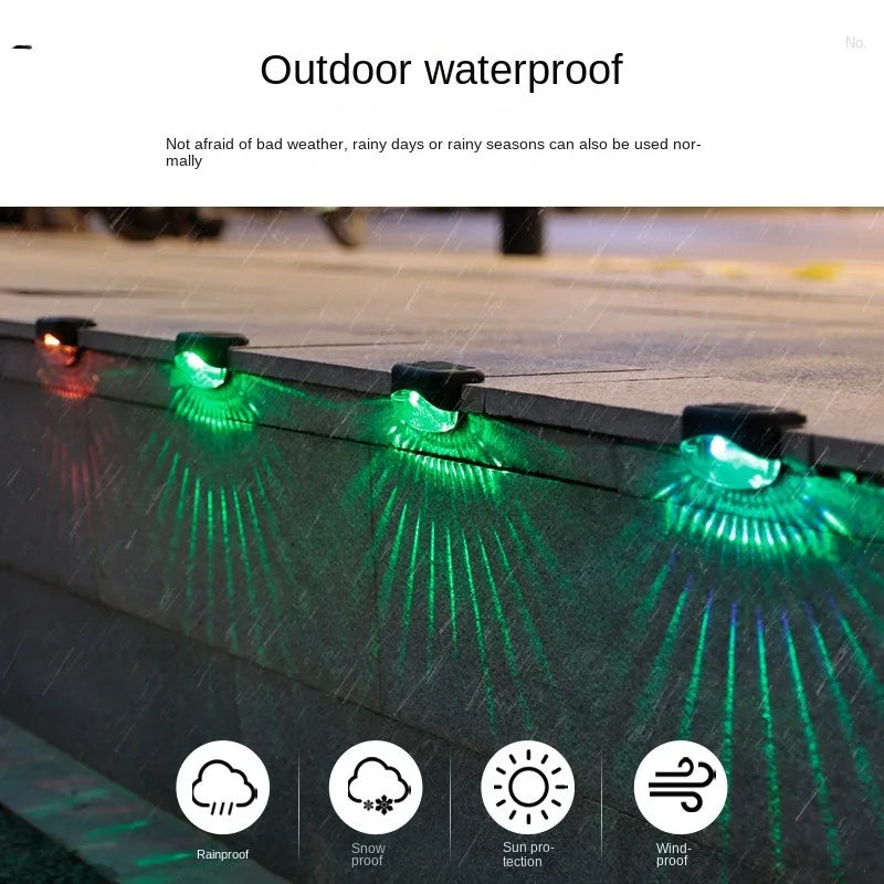 Warmweiße LED Solar Stufenleuchte Pfad Treppe Outdoor Garten Leuchten Wasserdichte Balkon Licht Dekoration für Terrasse Treppe Zaun Licht