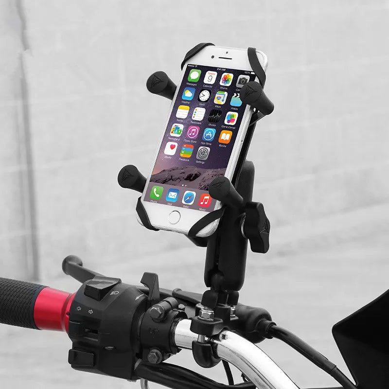 Universal-Motorrad-Handyhalter-Ladegerät-Fahrrad-Telefonständer-GPS-Halterung-Unterstützung-4-6-5-Zoll-iPhone-Smartphone