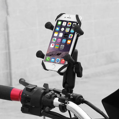 Universal-Motorrad-Handyhalter-Ladegerät-Fahrrad-Telefonständer-GPS-Halterung-Unterstützung-4-6-5-Zoll-iPhone-Smartphone