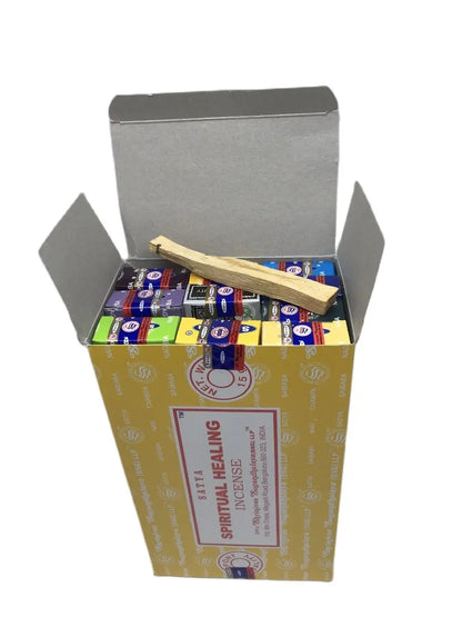Weihrauch verschiedene Satya Verschiedene Duftstoffe + Palo Santo und Tablet Brenner Geschenkmeditation + NAG Champa + Agarbatti Goloka natürliche handgefertigte Therapien + Vanille + Sandelholz werden 10 verschiedene Kisten